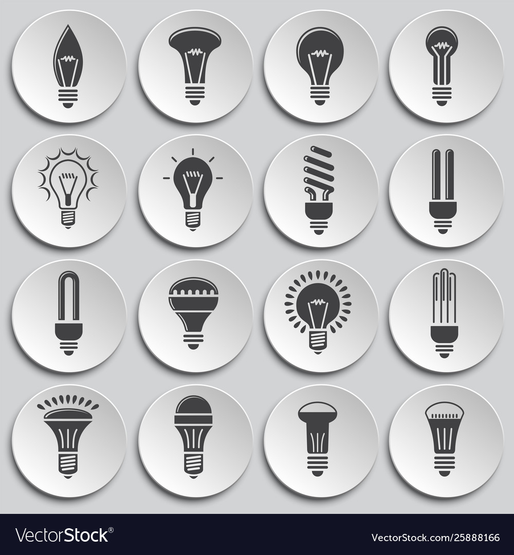 Bulb icons set on background for graphic and web vector image Bulb icons set on background for graphic and web