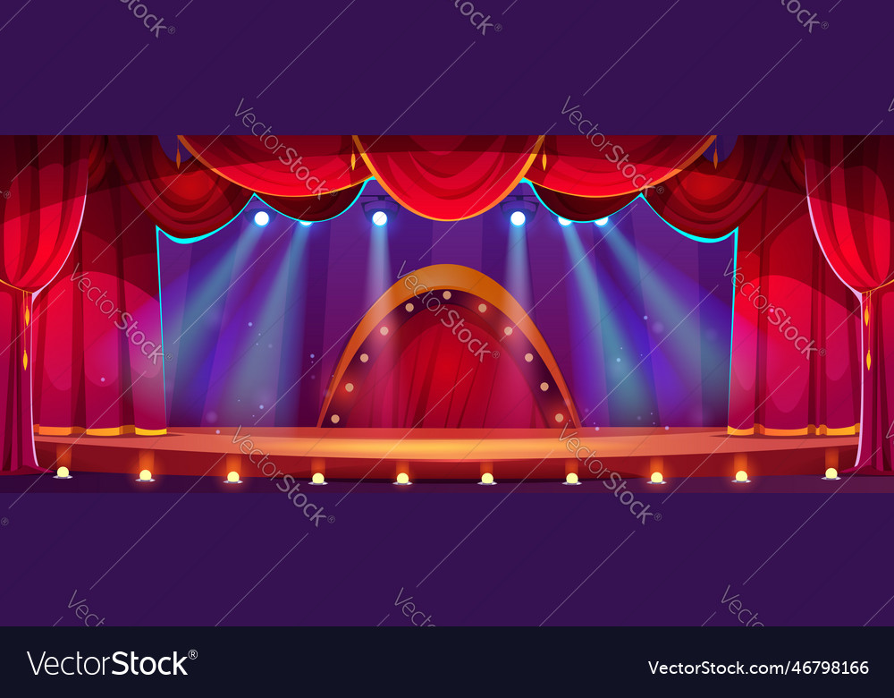 Circus or theater stage with red curtains Vector Image