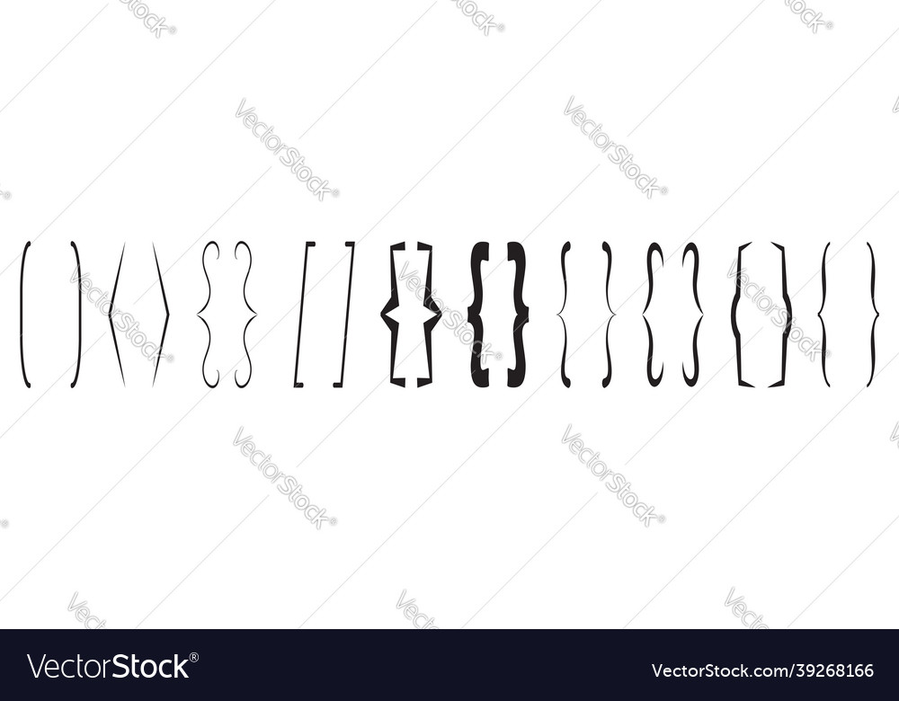 Curly brace set text brackets collection Vector Image Curly brace set text brackets collection