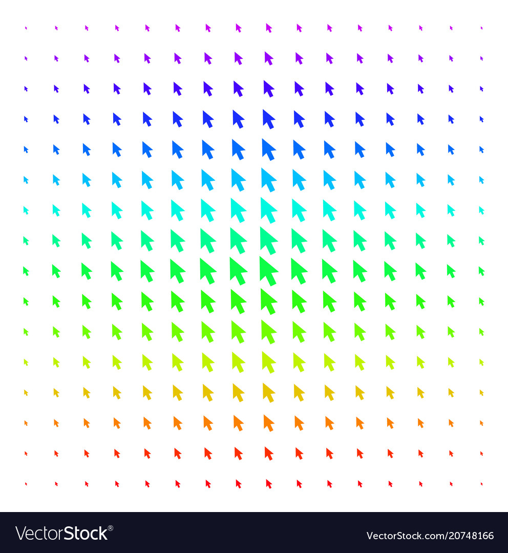 Cursor arrow shape halftone spectral grid