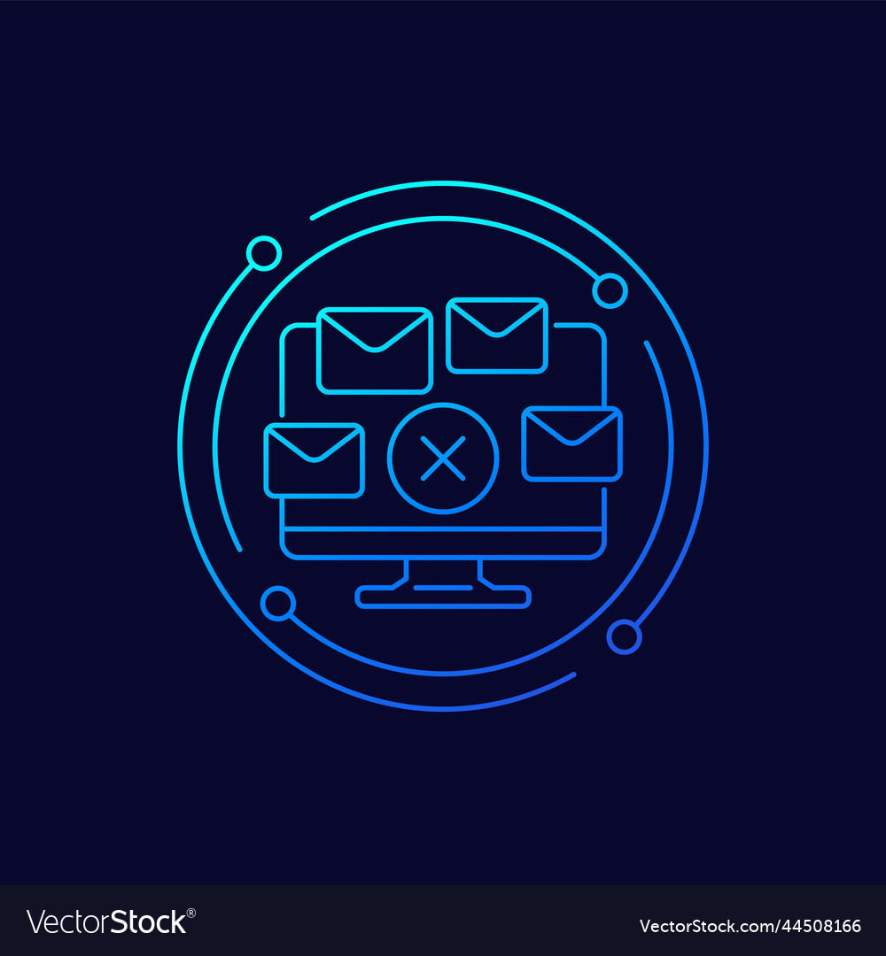 Delete mail messages emails line icon for web