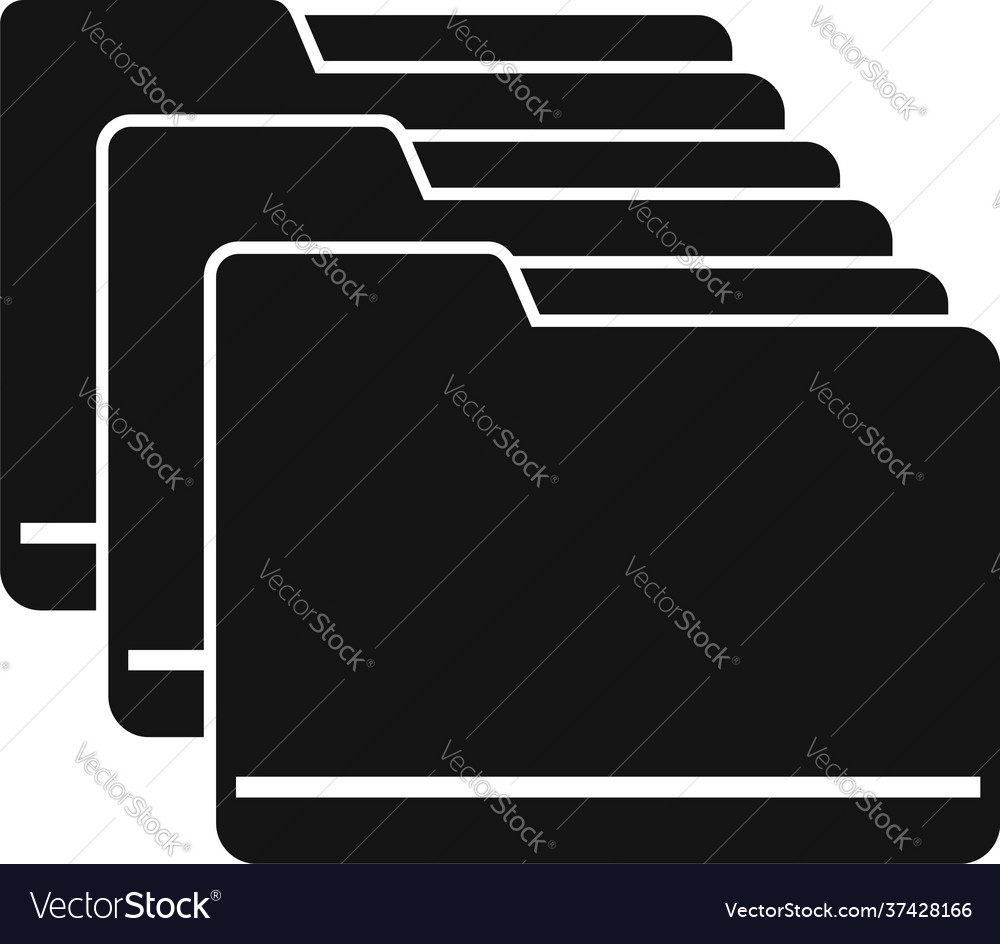 Folder stack icon simple style Royalty Free Vector Image