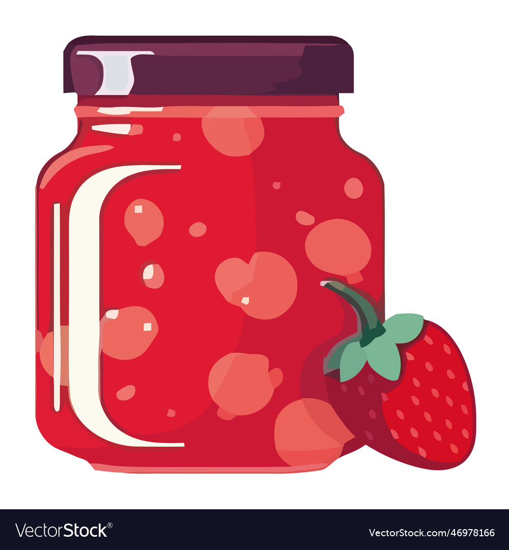 Fresh organic fruit in a strawberry jar Royalty Free Vector