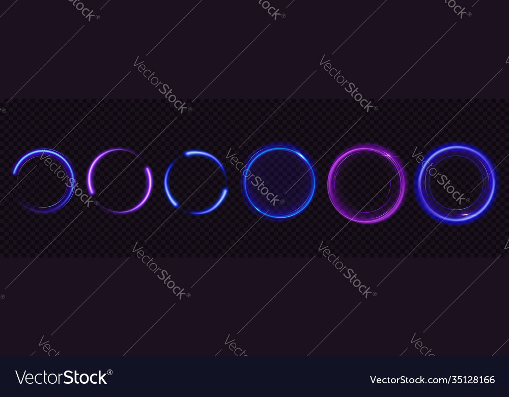 Glow circles with sparkles magic light effect Vector Image