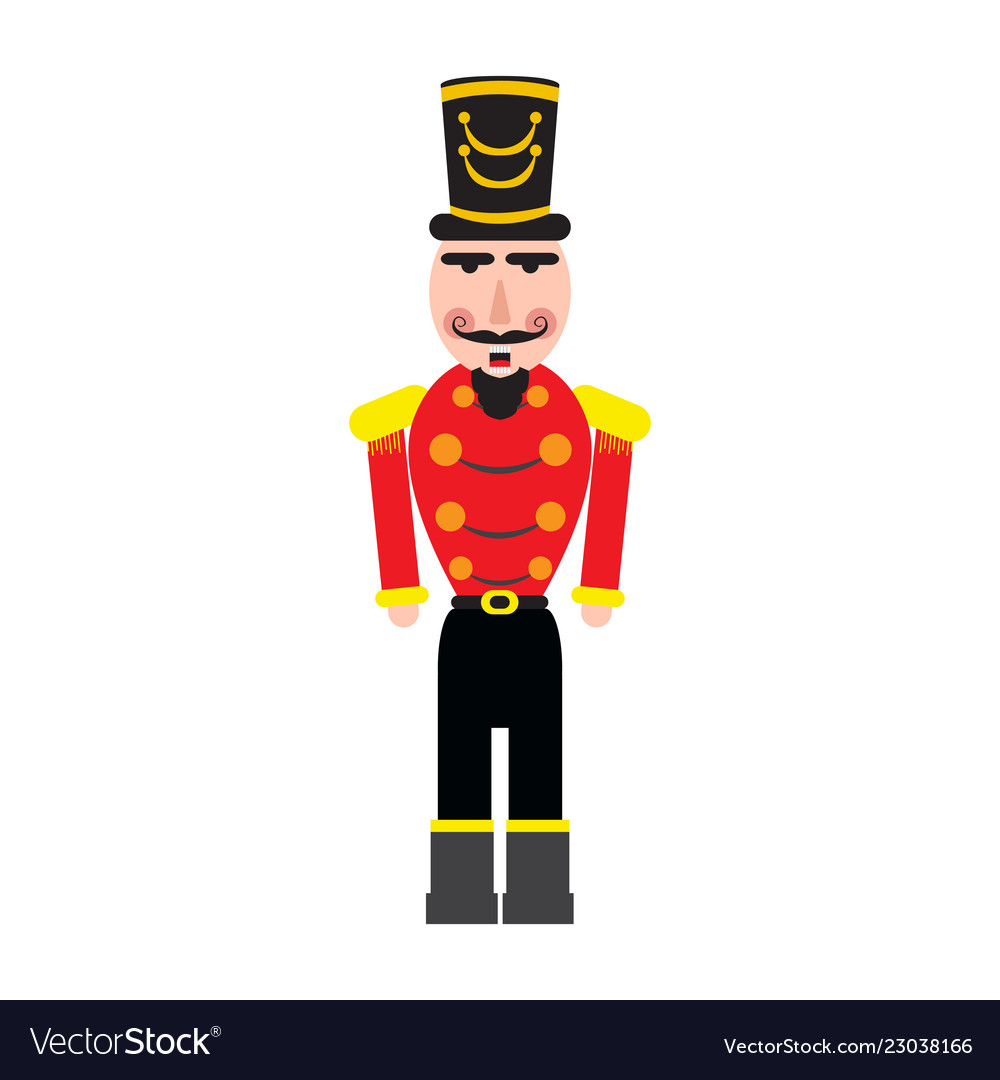 Isolated cute nutcracker soldier Royalty Free Vector Image