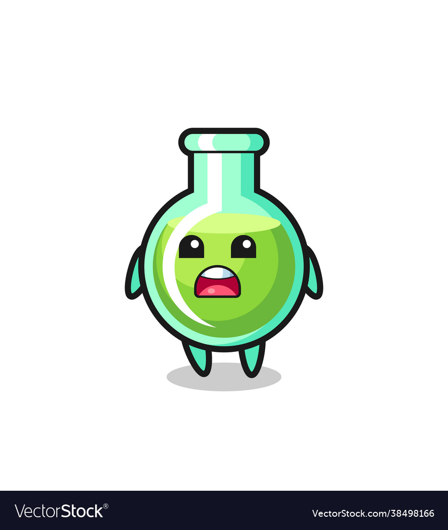 Lab beakers with apologizing expression saying i