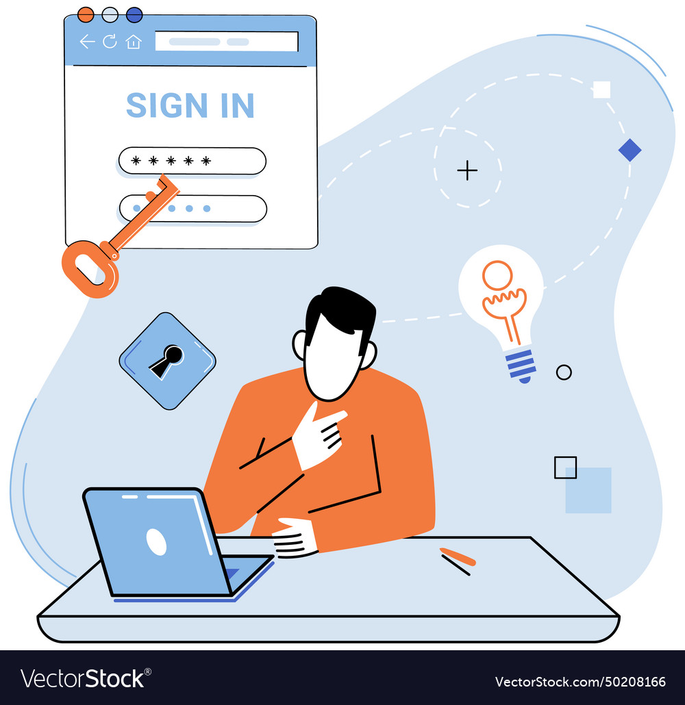 Login password the user interface ui provides vector image Login password the user interface ui provides