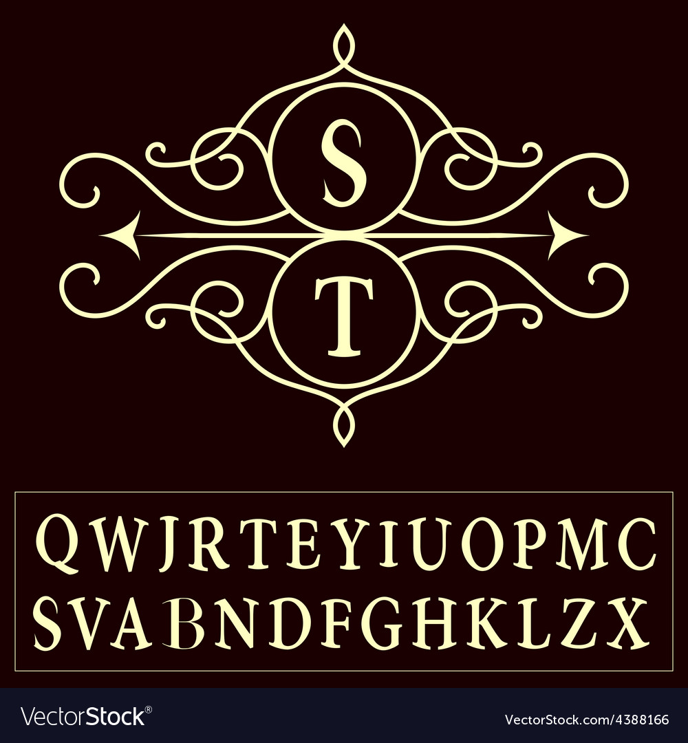 Monogram design elements graceful template