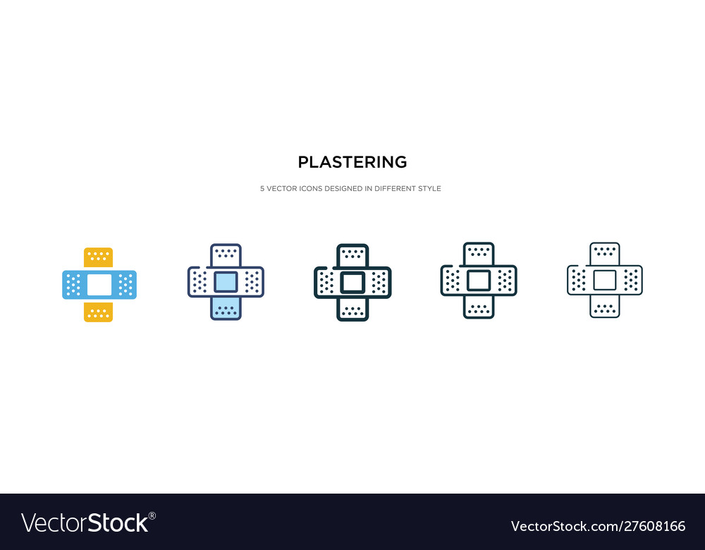 Plastering icon in different style two colored