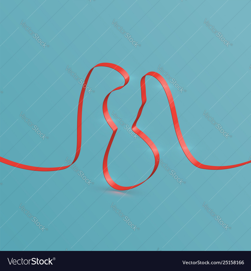 Realistic ribbon font from a typeset