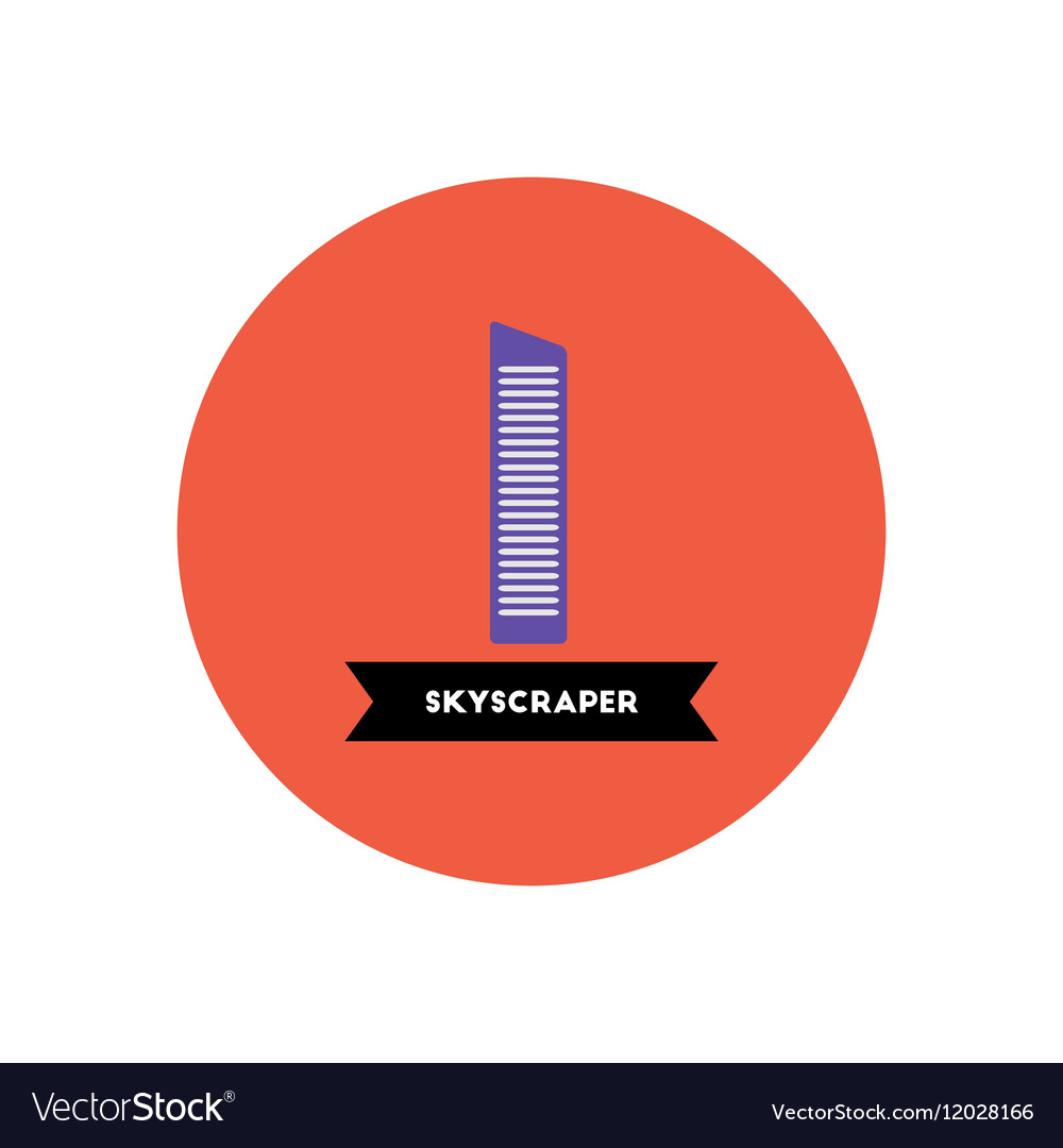 Stylish icon in color circle building skyscraper