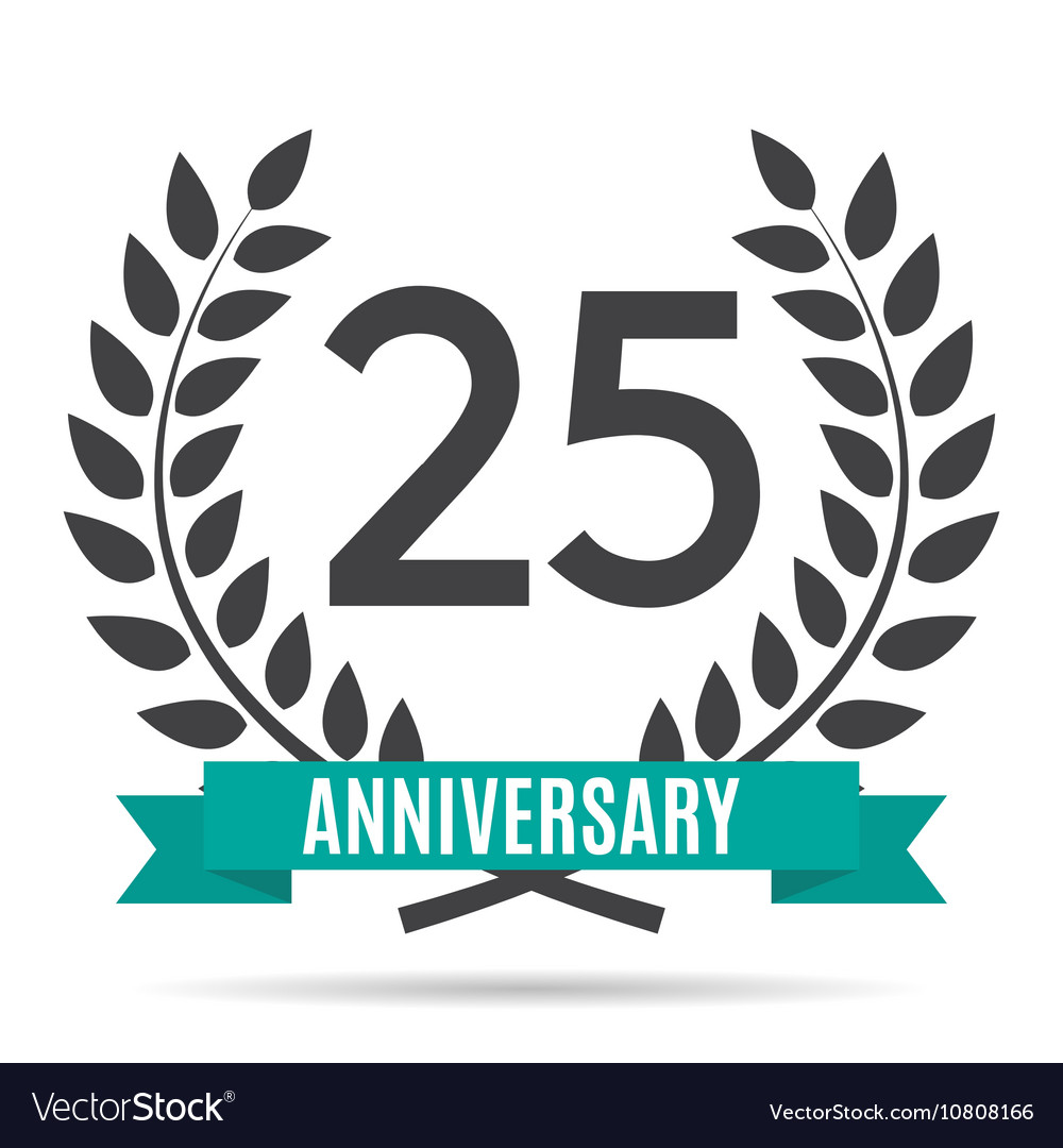 Template Logo 25 Years Anniversary Royalty Free Vector Image