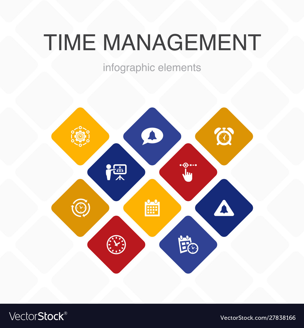 Time management infographic 10 option color design
