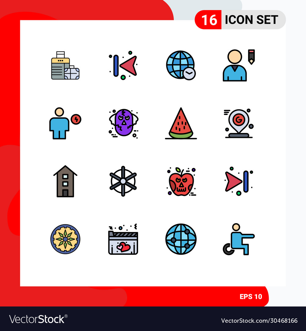 User interface pack 16 basic flat color filled