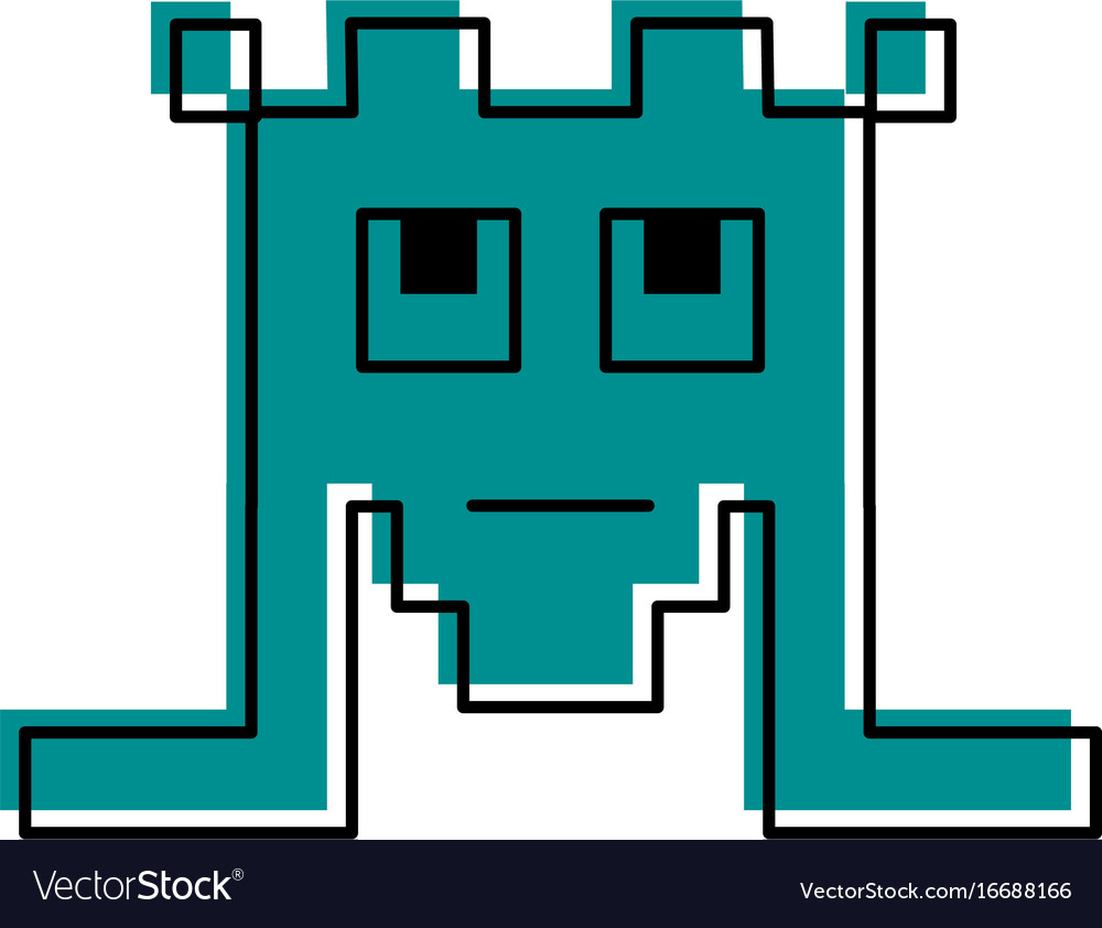 Videogame pixel character icon image