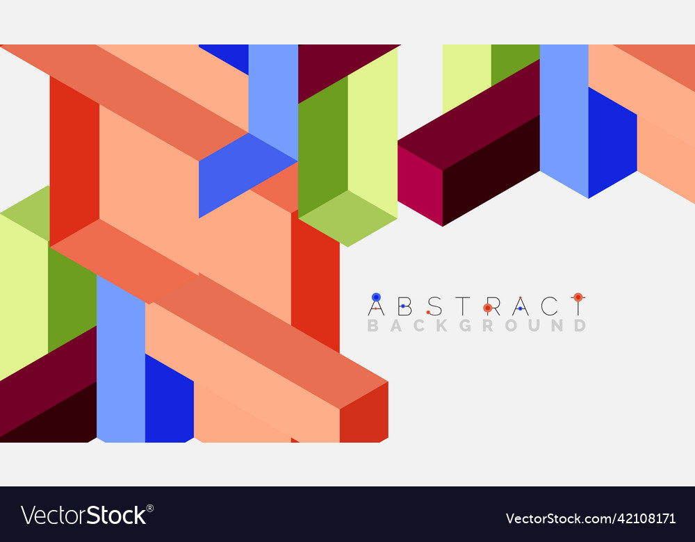 Abstract background 3d cubes cubic elements vector image Abstract background 3d cubes cubic elements