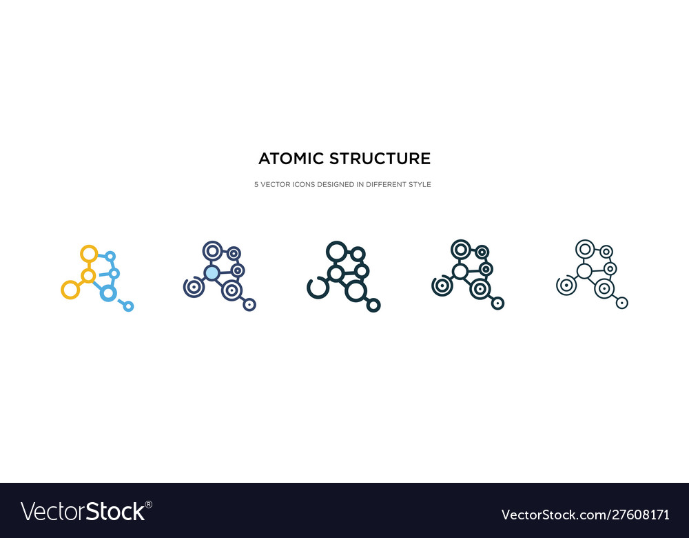 Atomic structure icon in different style two vector image Atomic structure icon in different style two