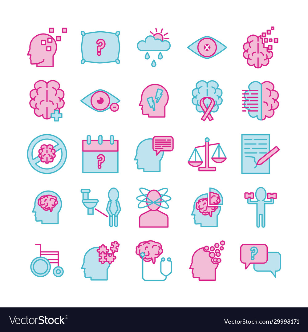 Bundle alzheimer Set Icons