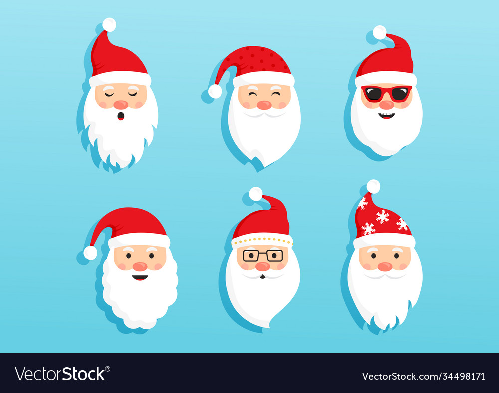 Weihnachten santa claus icons Cartoonkopf