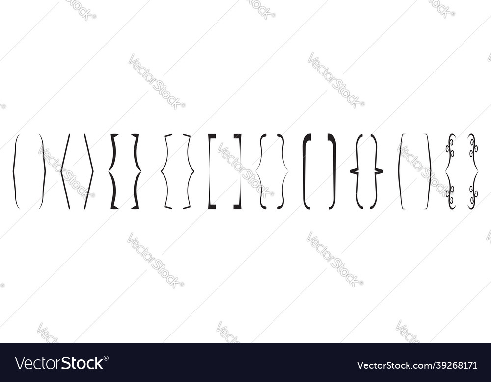 Curly brace set text brackets collection vector image Curly brace set text brackets collection