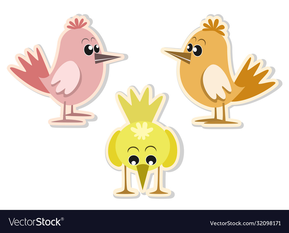 Cute colorful little birds