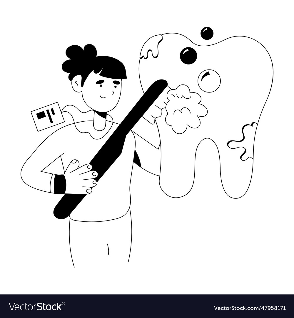 Dentist cleaning Royalty Free Vector Image - VectorStock