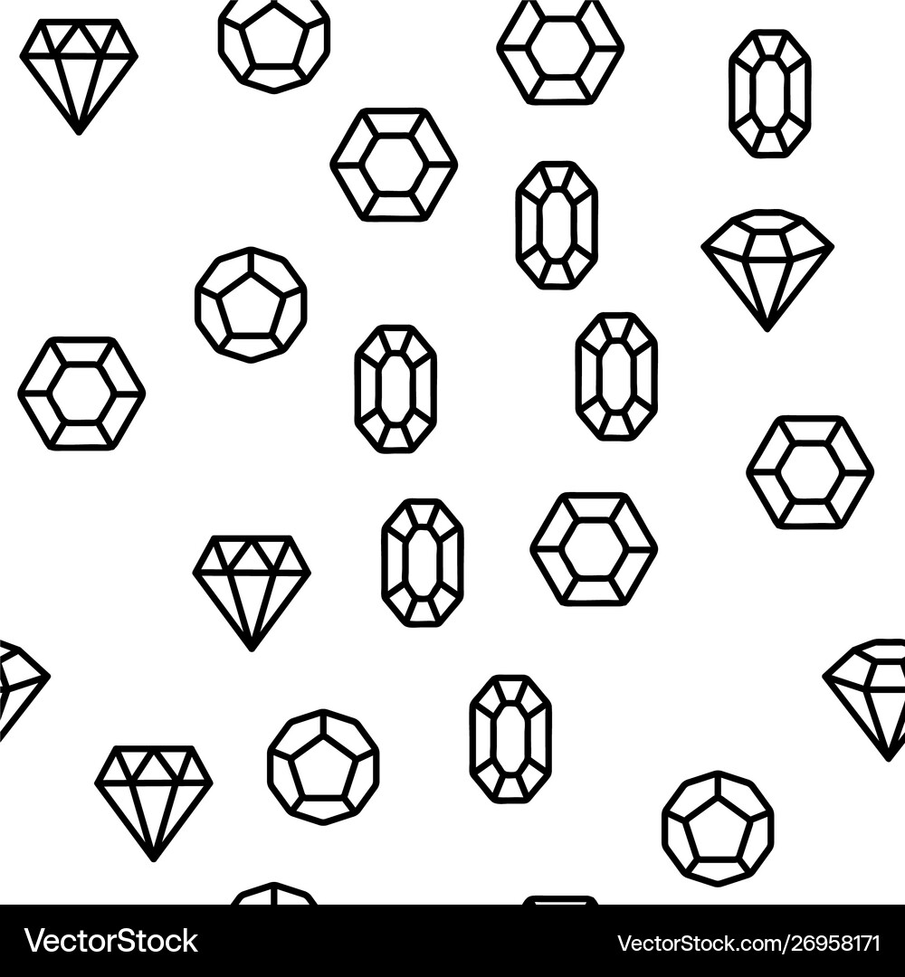 Diamonds gems seamless pattern Royalty Free Vector Image
