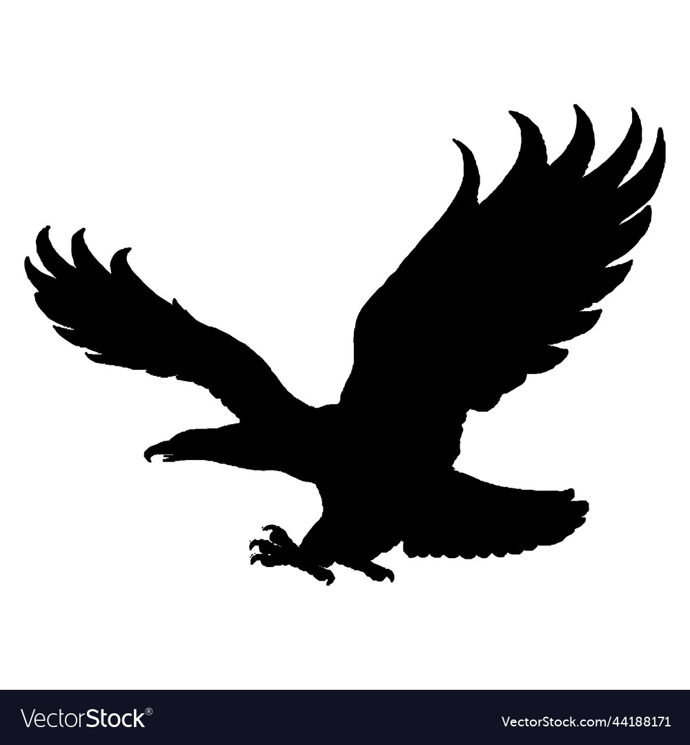 Eagle silhouette isolated on white background Vector Image