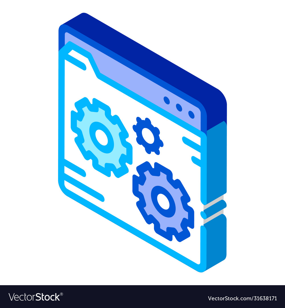 Fixing file coding system isometric icon vector image Fixing file coding system isometric icon