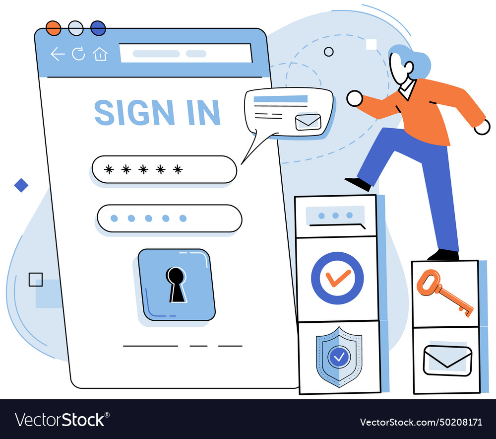 Login password authorization is required vector image Login password authorization is required