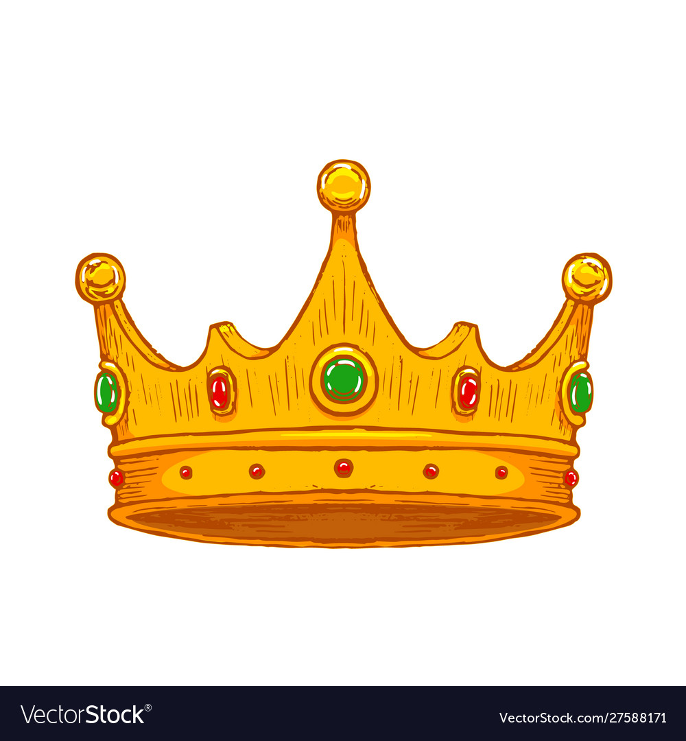 Luxury crown hand drawn Royalty Free Vector Image