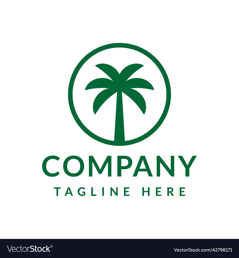 Palm tree logo design Royalty Free Vector Image