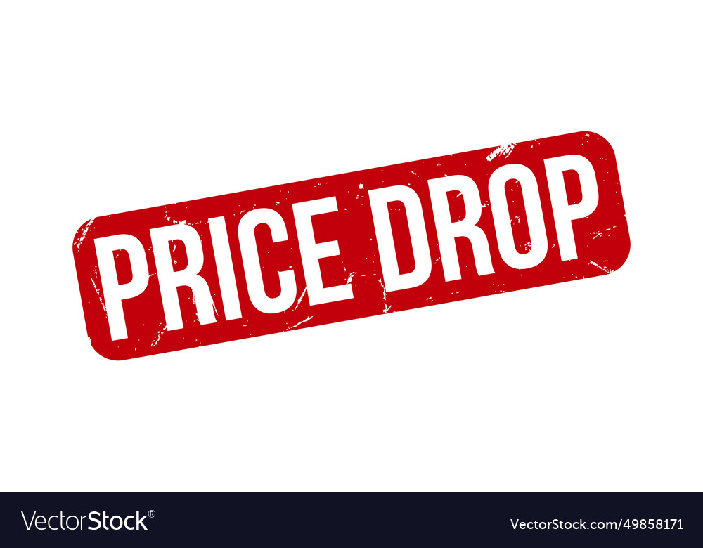 Price drop stamp red rubber grunge