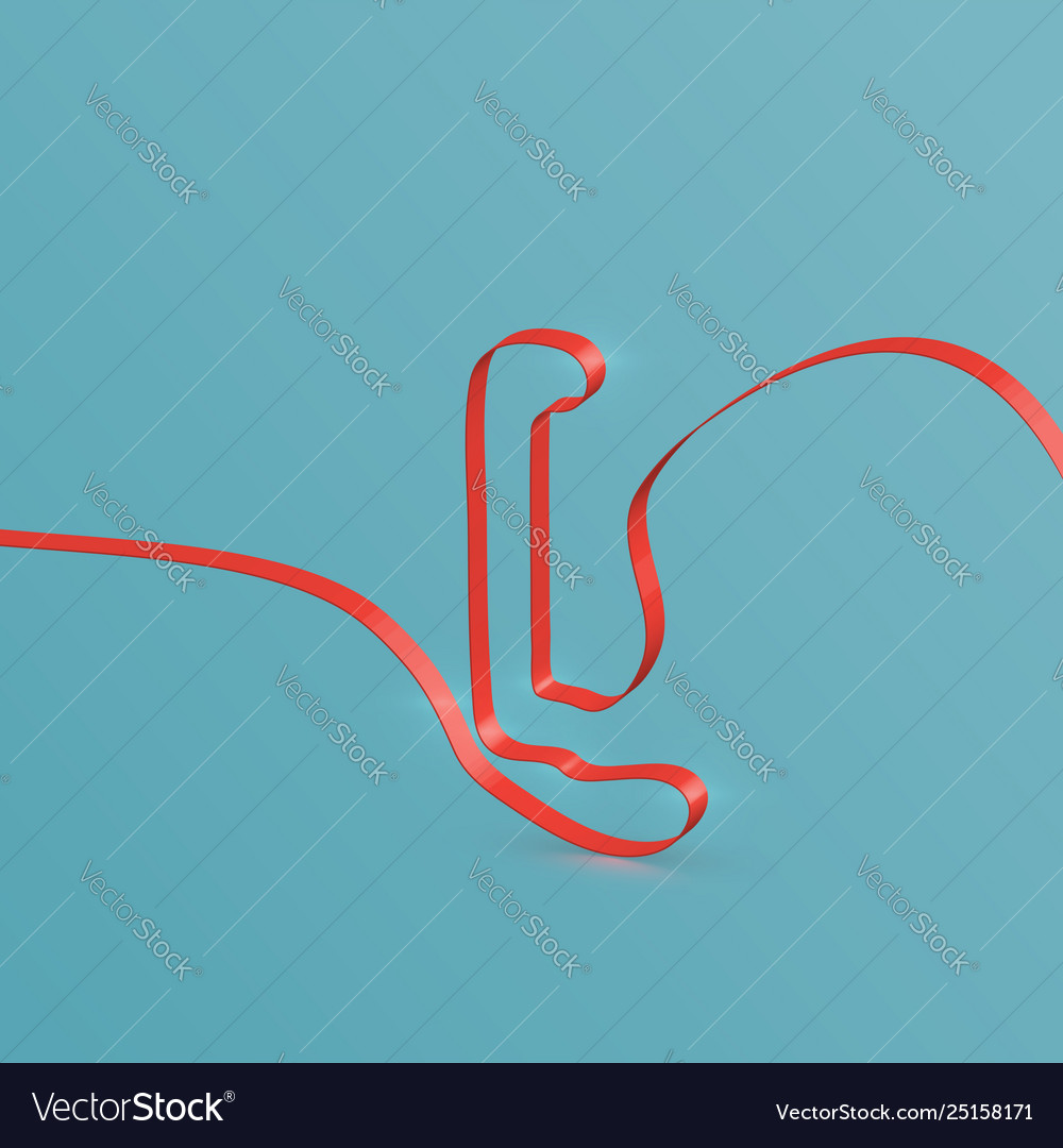 Realistic ribbon font from a typeset vector image Realistic ribbon font from a typeset