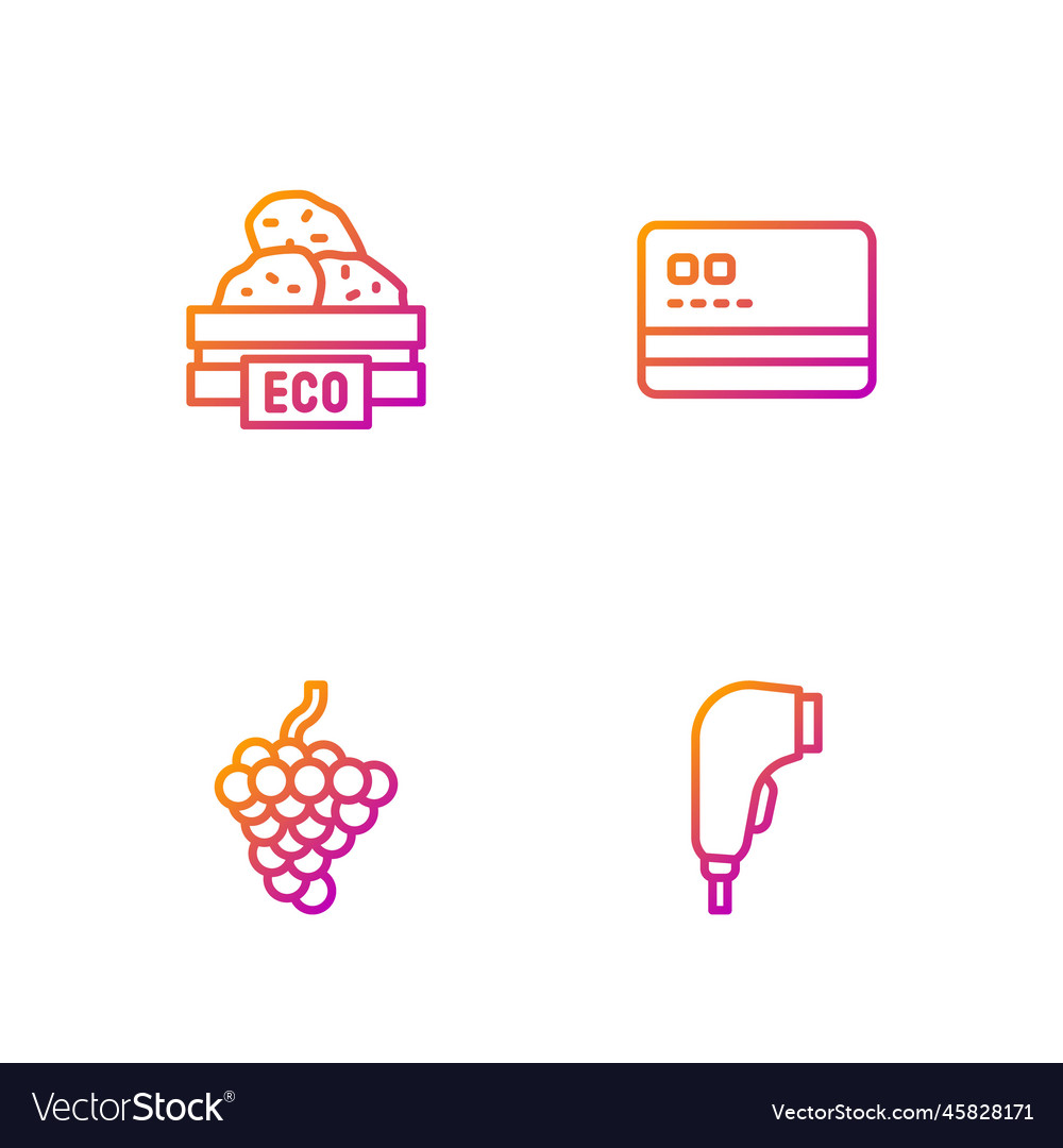 Set line scanner scanning bar code grape fruit