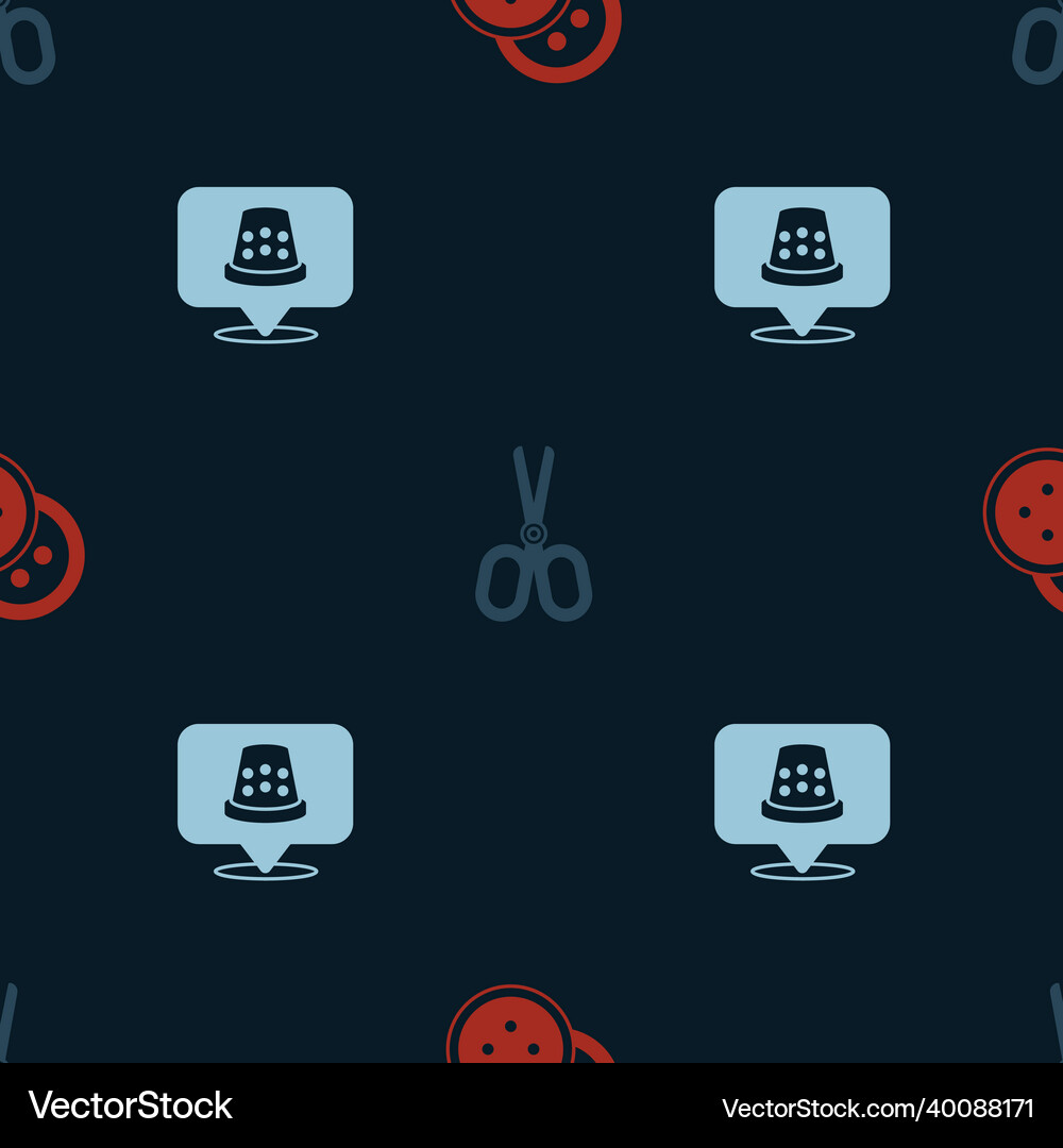 Set sewing button for clothes scissors Royalty Free Vector
