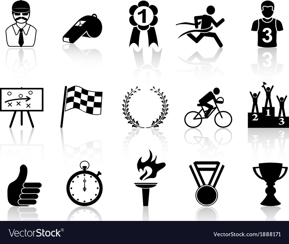 Sport Icon Set - Schwarz & Weiß