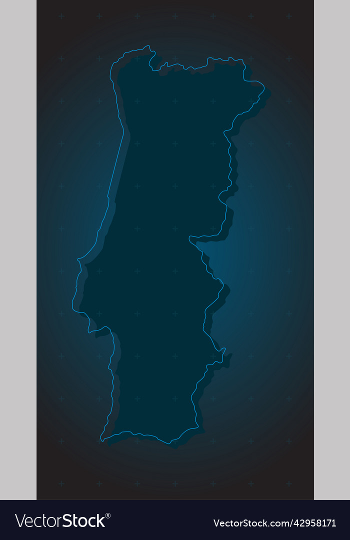 Template map outline portugal on radar Royalty Free Vector