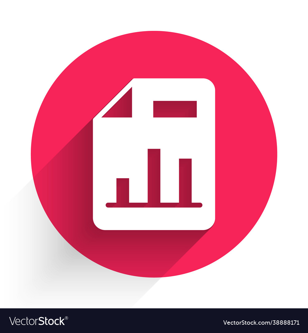 White document with graph chart icon isolated vector image White document with graph chart icon isolated