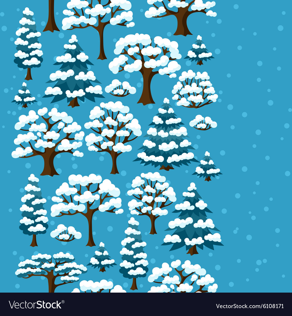 Winter seamless pattern with abstract stylized