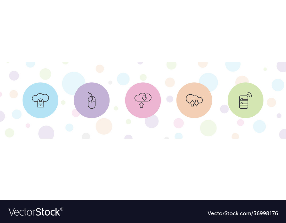 5 computing icons vector image 5 computing icons