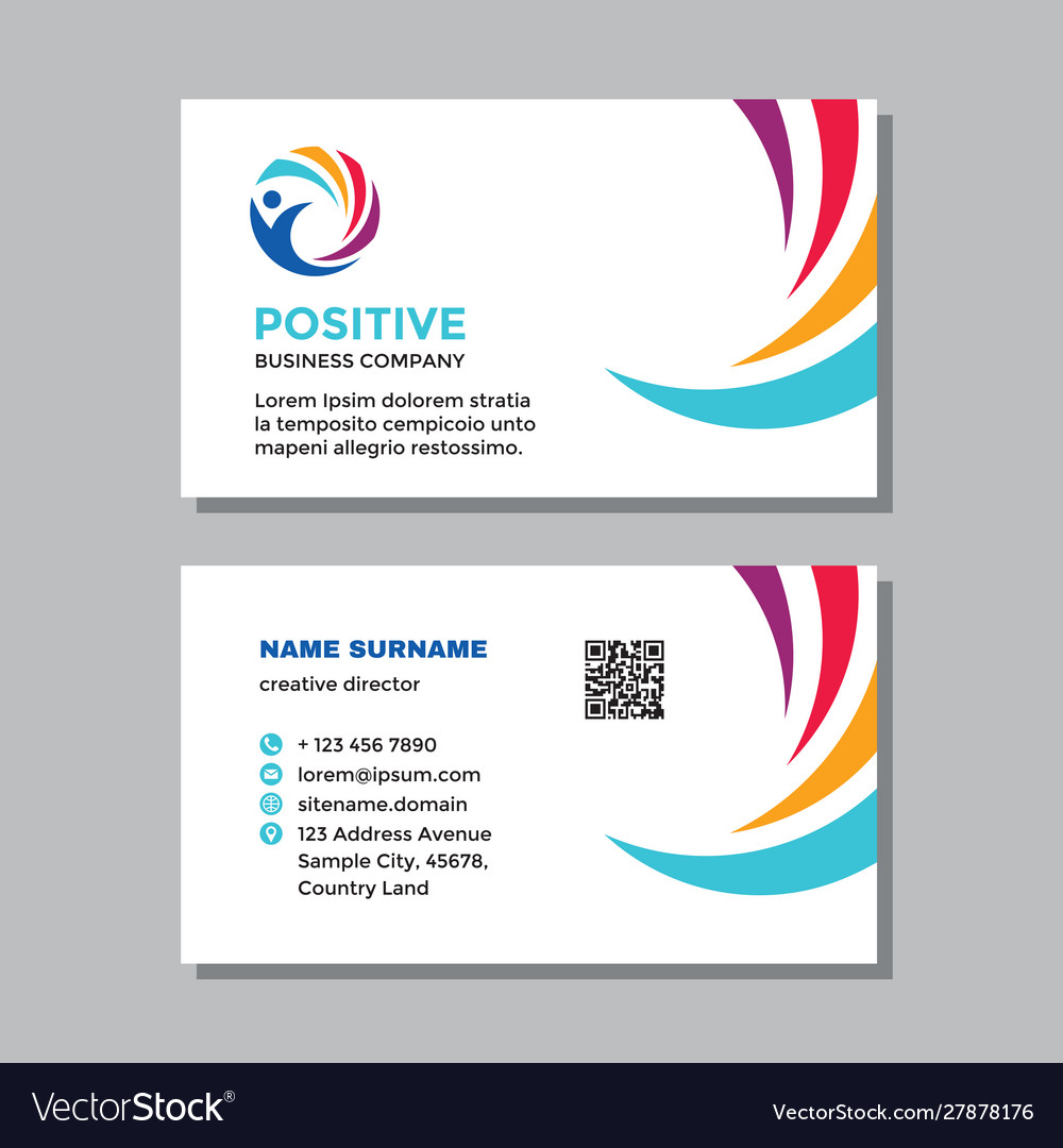 Business visit card template with logo - concept Vector Image