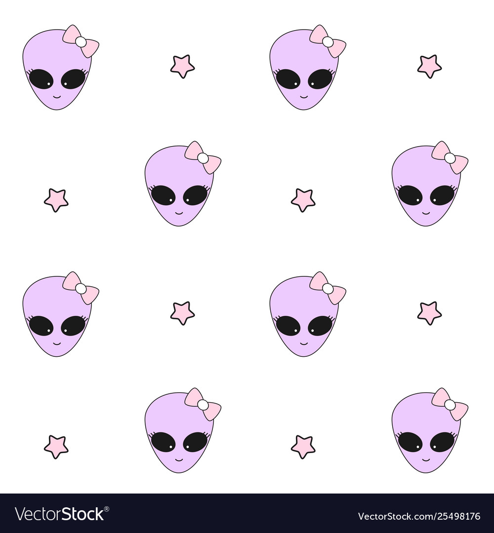 Cartoon alien girl pattern