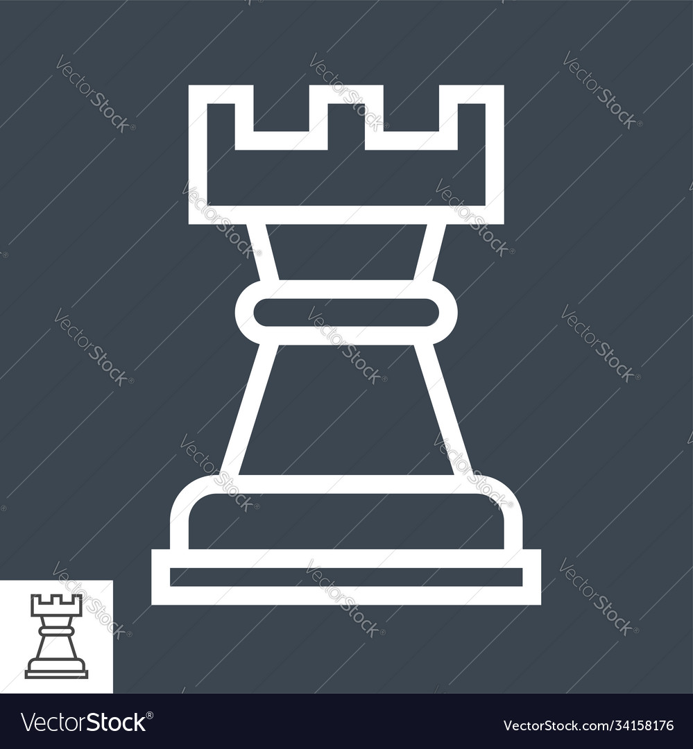 Chess rook thin line icon