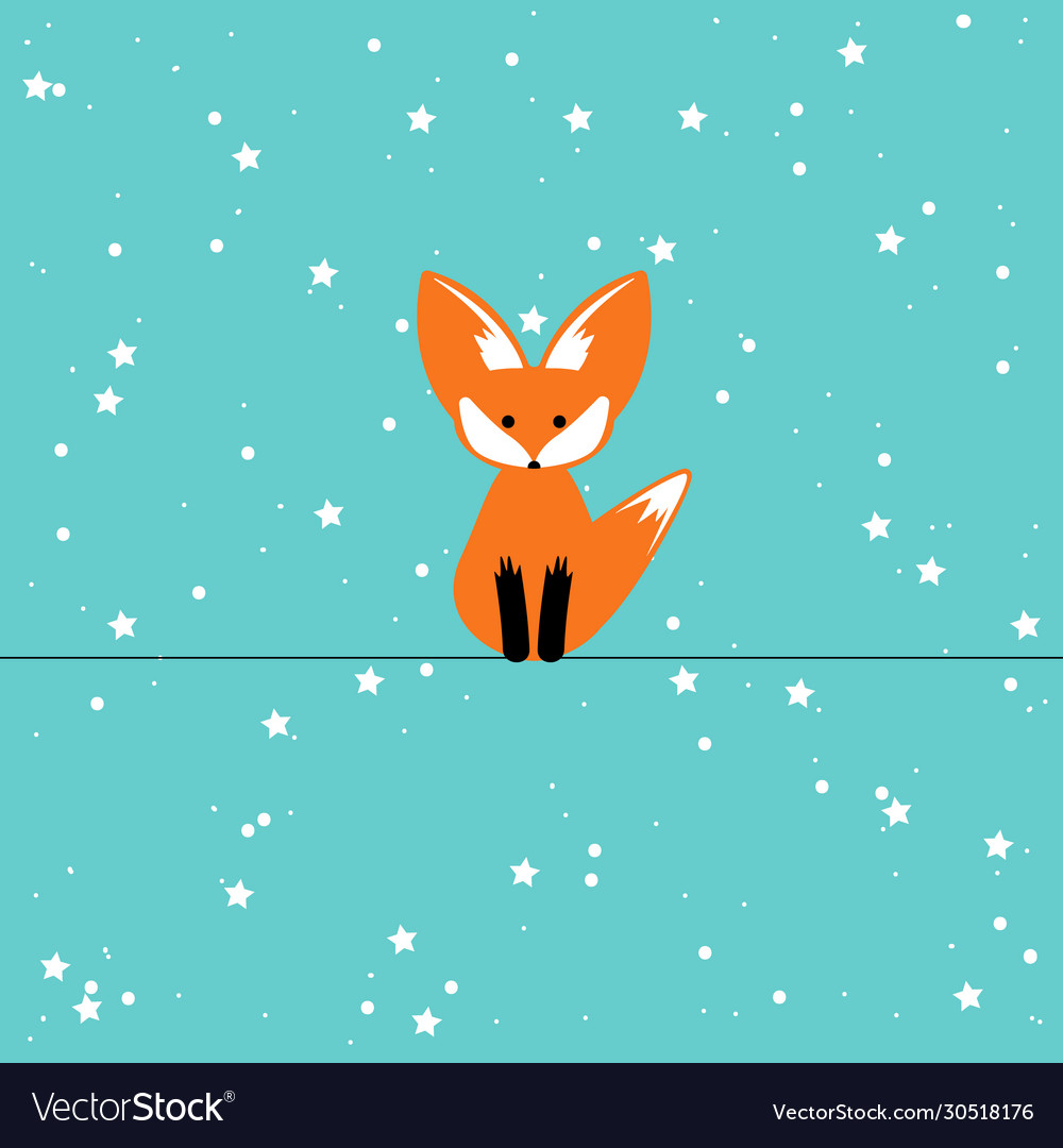 Cute fox cartoon style