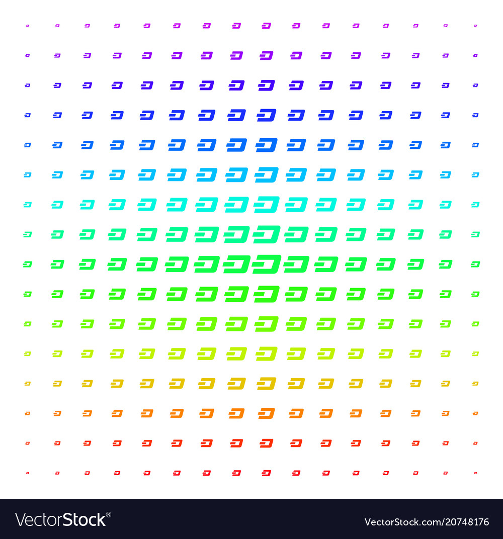 Dash currency shape halftone spectrum pattern