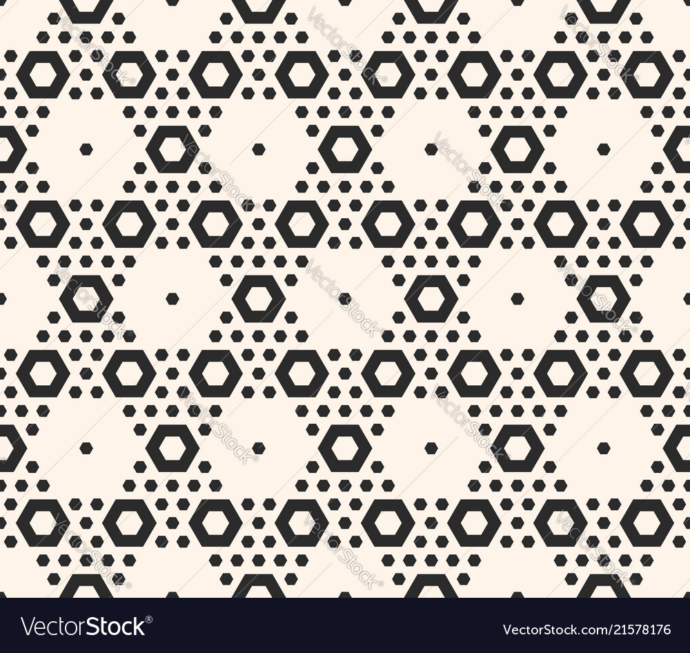 Geometric seamless pattern with big and small hex vector image Geometric seamless pattern with big and small hex