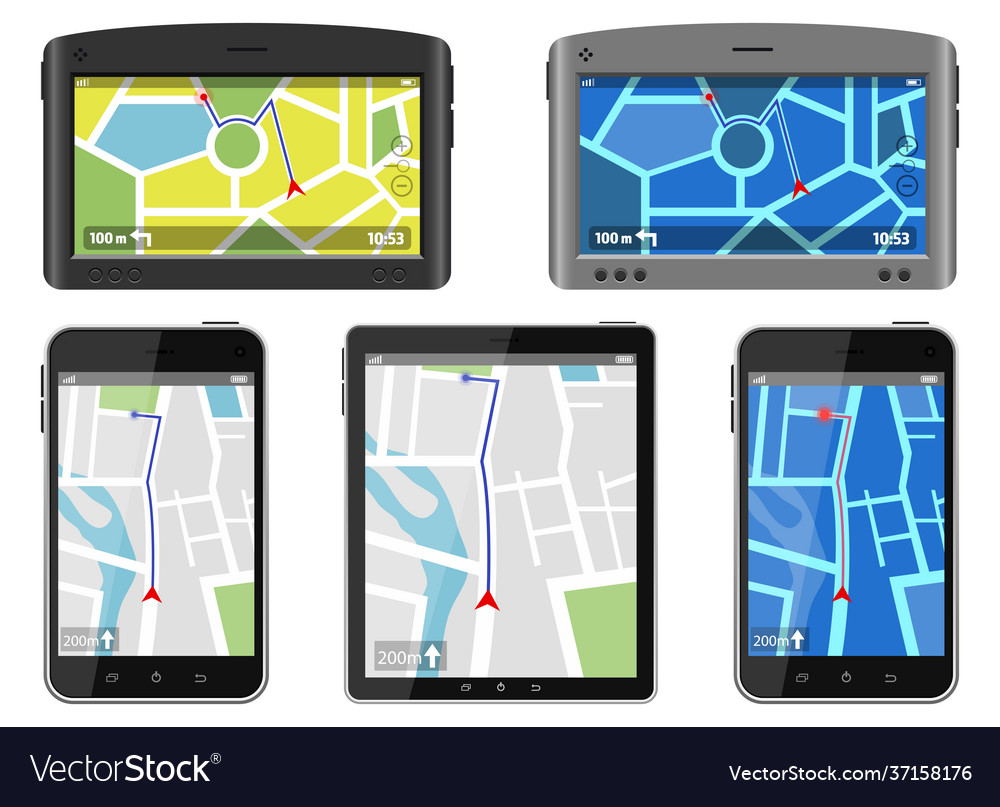 Gps navigation system design isolated on white Vector Image
