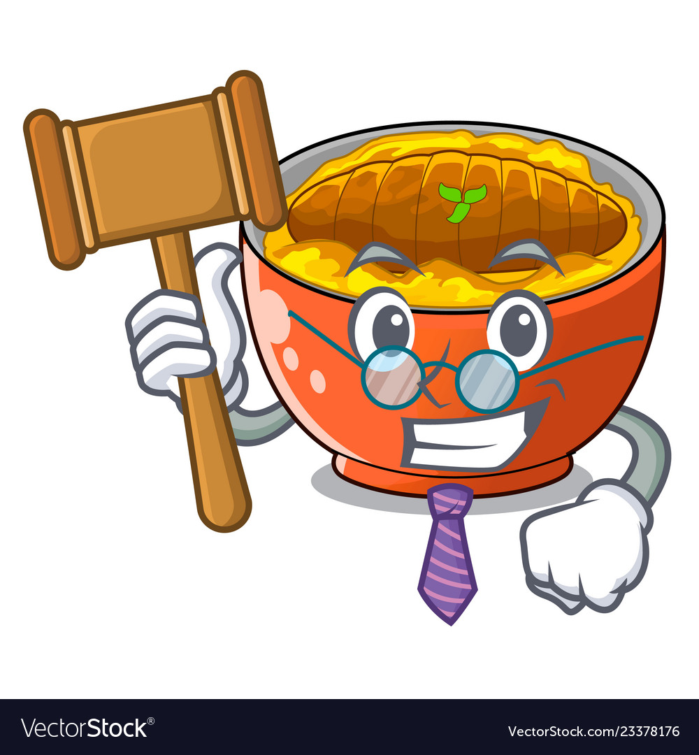 Richter katsudon wird auf Maskottchen serviert vector image Richter katsudon wird auf Maskottchen serviert