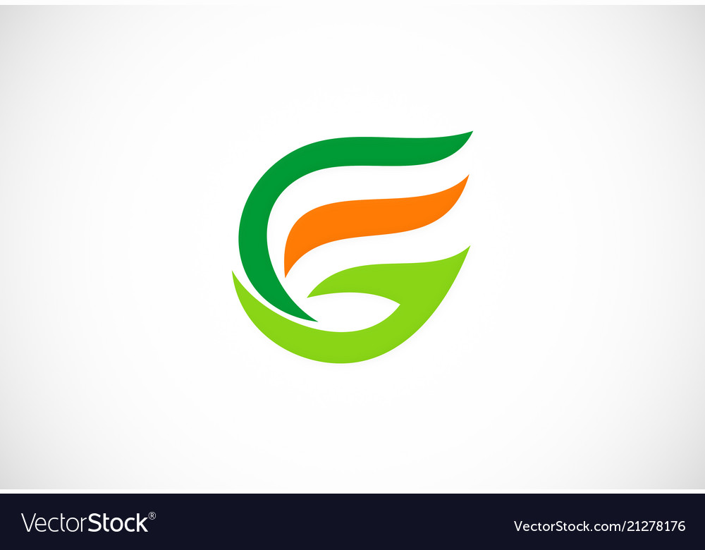 Letter G Organic Green Leaf Logo Royalty Free Vector Image